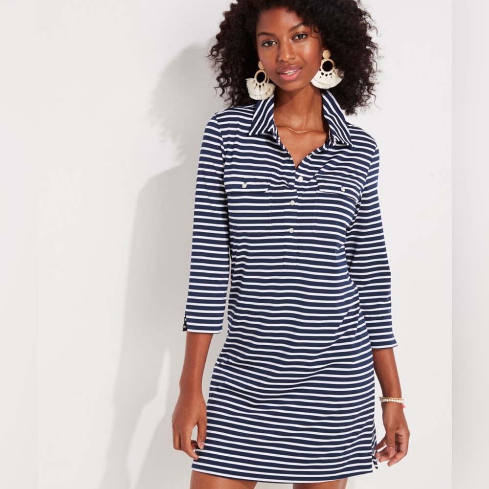 Vineyard Vines Striped Lightweight Sankaty Margo Shirt Dress